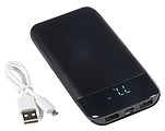 KASIAN Hliníková powerbanka s kapacitou 8000 mAh a LED displejem, černá