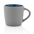 Keramický hrnek o objemu 300ml s modrým vnitřkem, šedý