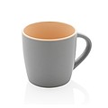 Keramický hrnek o objemu 300ml s oranžovým vnitřkem, šedý
