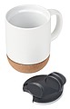 Keramický hrnek s korkovým dnem, 350ml, bílý