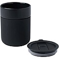 Keramický kelímek se silikonovým obalem a plastovým víčkem 330ml, černá