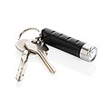 Klíčenka s USB dobíjitelnou svítilnou Globix z RCS plastu, černá