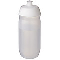 Láhev na pití 500ml, tělo je matně čiré z měkkého plastu, víčko je bílé
