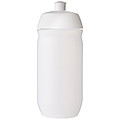 Láhev na pití 500ml, tělo je matně čiré z měkkého plastu, víčko je bílé