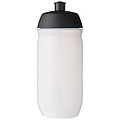 Láhev na pití 500ml, tělo je matně čiré z měkkého plastu, víčko je černé