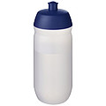 Láhev na pití 500ml, tělo je matně čiré z měkkého plastu, víčko je modré