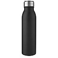 Láhev na pití, 700ml, z nerezové oceli s poutkem, černá