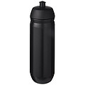 Láhev na pití 750ml, tělo je černé z pružného plastu, víčko je černé