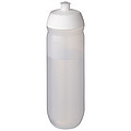 Láhev na pití 750ml, tělo je matně čiré z pružného plastu, víčko je bílé
