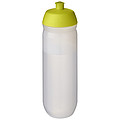 Láhev na pití 750ml, tělo je matně čiré z pružného plastu, víčko je světle zelené