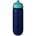 Láhev na pití 750ml, tělo je modré z pružného plastu, víčko je tyrkysové