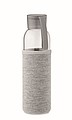 Láhev na pití z recyklovaného skla, neoprenový rukáv, 500ml, šedá