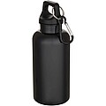 Láhev na vodu s karabinou z recyklovaného plastu 400 ml, černá