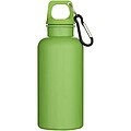Láhev na vodu s karabinou z recyklovaného plastu 400 ml, jasně zelená