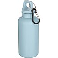 Láhev na vodu s karabinou z recyklovaného plastu 400 ml, jemně modrá