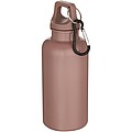 Láhev na vodu s karabinou z recyklovaného plastu 400 ml, jemně růžová