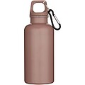 Láhev na vodu s karabinou z recyklovaného plastu 400 ml, jemně růžová
