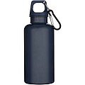 Láhev na vodu s karabinou z recyklovaného plastu 400 ml, námořní modrá