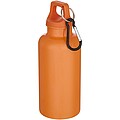 Láhev na vodu s karabinou z recyklovaného plastu 400 ml, oranžová