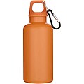 Láhev na vodu s karabinou z recyklovaného plastu 400 ml, oranžová