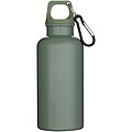 Láhev na vodu s karabinou z recyklovaného plastu 400 ml, šedozelená