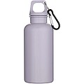 Láhev na vodu s karabinou z recyklovaného plastu 400 ml, světle fialová