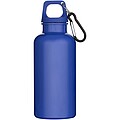 Láhev na vodu s karabinou z recyklovaného plastu 400 ml, tmavě modrá