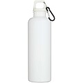Láhev na vodu s karabinou z recyklovaného plastu 750 ml, bílá