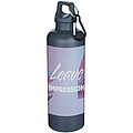 Láhev na vodu s karabinou z recyklovaného plastu 750 ml, petrolejová