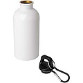Láhev na vodu z nerezové oceli s karabinou 400ml, bílá