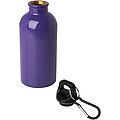 Láhev na vodu z nerezové oceli s karabinou 400ml, fialová