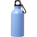 Láhev na vodu z nerezové oceli s karabinou 400ml, jemná modrá
