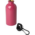 Láhev na vodu z nerezové oceli s karabinou 400ml, růžová
