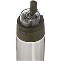 Láhev na vodu z recyklovaného plastu RCS s víčkem s dvojí funkcí a sklopnou slámkou, 700 ml, vojenská zelená tmavá (hunter)