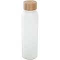 Láhev z matného sodnovápenatého skla s bambusovým víčkem 500 ml, bílá