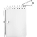 Lig Mini sada zápisníku s měkkou vazbou z recyklovaného materiálu a kuličkového pera (černý inkoust), transparentní