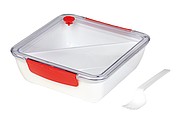 Lunchbox s odnímatelnou přihrádkou, červené detaily