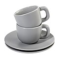MALBUN Sada šálků na espresso, 85 ml, šedá