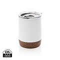Malý termohrnek, 180ml, nerezový s korkovým dnem, bílý