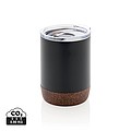 Malý termohrnek, 180ml, nerezový s korkovým dnem, černý