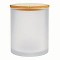 Matný skleněný hrnek s uchem a bambusovým víčkem, 330ml