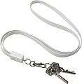MEDAR Šňůrka na kliče a nabíjecí kabel v jednom, bílá