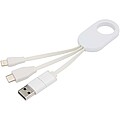 Nabíjecí kabel 4 v 1 z recyklovaného plastu, bílá