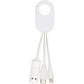 Nabíjecí kabel 4 v 1 z recyklovaného plastu, bílá