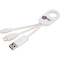 Nabíjecí kabel 4 v 1 z recyklovaného plastu, bílá