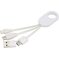 Nabíjecí kabel 4 v 1 z recyklovaného plastu, bílá