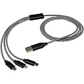 Nabíjecí kabel Alphecca z recyklovaného hliníku a RPET, 5 v 1, černá