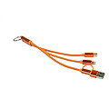 Nabíjecí kabel s přívěškem na klíče, oranžová