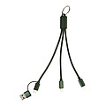 Nabíjecí kabel s přívěškem na klíče, tmavě zelená