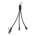 Nabíjecí kabel s přívěškem na klíče, tmavě zelená